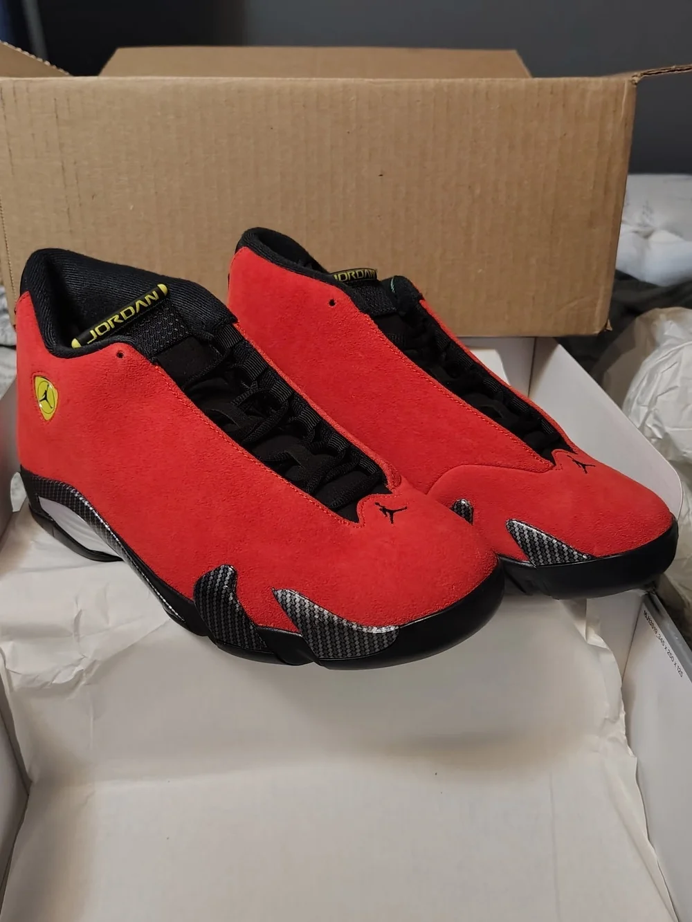 Jordan Men’s Red Suede Low-Top Retro Basketball Sneakers